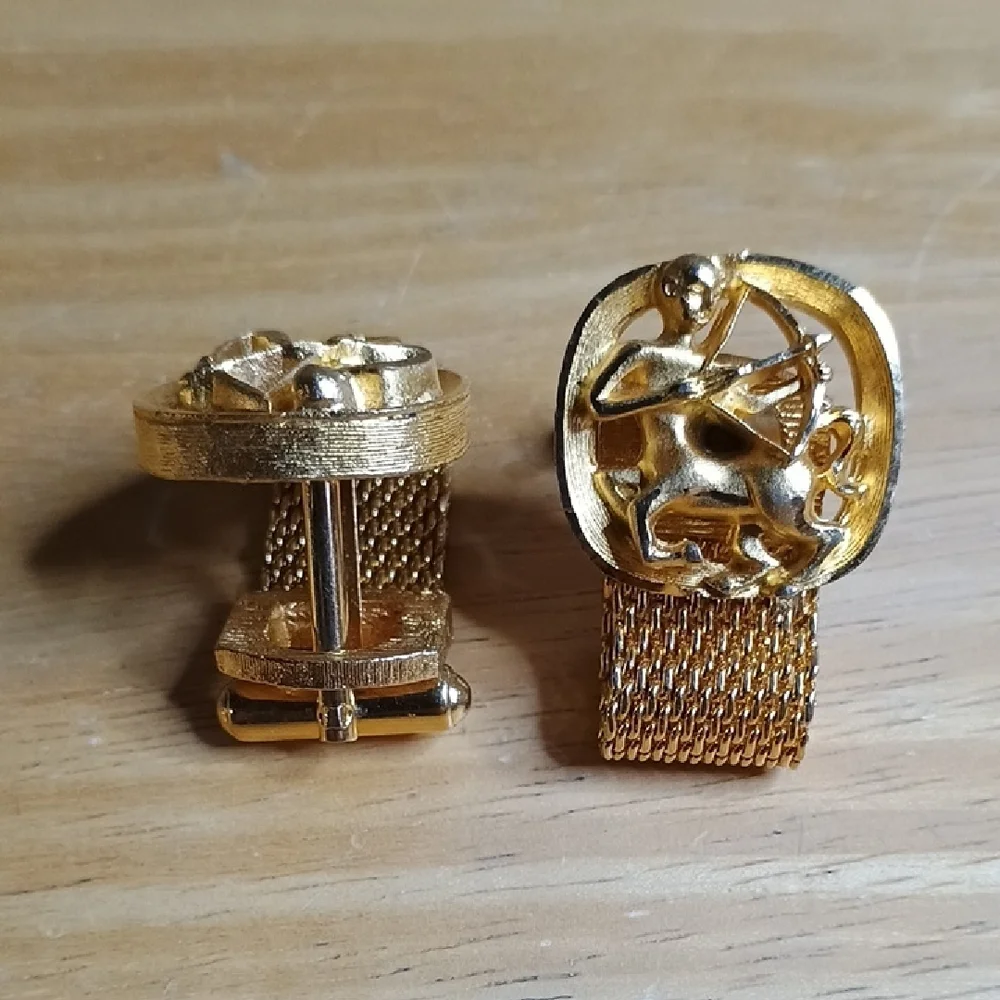 Mixed Metal Men's Cufflink Set - Gold & Silver Accent